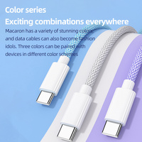 6A kawat kepang warna-warni pengisian daya Super Flash, kawat tipe C 100W untuk pengisian daya Laptop iPad ponsel