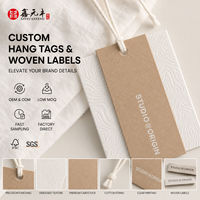 Étiquettes suspendues en papier kraft de qualité professionnelle, écologiques, avec cordon en coton doux, tissées sur mesure, durables, anti-contrefaçon, logo personnalisé