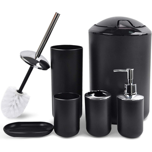 Juego de Accesorios de Baño Modernos de 6 Piezas al por Mayor, Bote de <span class=keywords><strong>Basura</strong></span>, Escobilla para Inodoro, Bandeja, Dispensador de Jabón, Conjunto de Decoración para Baño de Hotel - Product Image 2