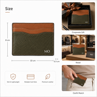 Porte-cartes en cuir bicolore, portefeuille fin pour cartes avec logo personnalisé pour les marques de détail, les cadeaux d'entreprise et les commandes en gros