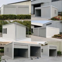 Maison mobile de conteneur de boîte de garage de voiture en acier préfabriquée portative moderne avec la porte de volet de roulement pour des entrepôts