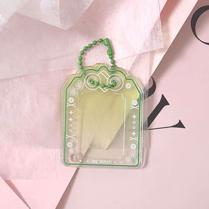 Porte-clés transparent en acrylique mignon, étui de protection pour cartes photo et cartes de crédit, support décoratif pour photocartes d'idols, objet de collection - Product Image 2