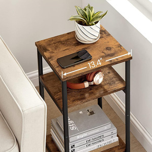 Mesa de centro de 3 niveles al lado del sofá Muebles de dormitorio Mesita de noche alta Ahorre espacio Mesa auxiliar pequeña Mesa auxiliar de madera Muebles de China - Product Image 3