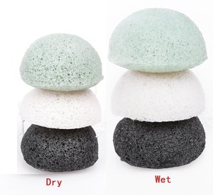 Grande éponge konjac naturelle au charbon de bois japonais pour le visage - Product Image 3