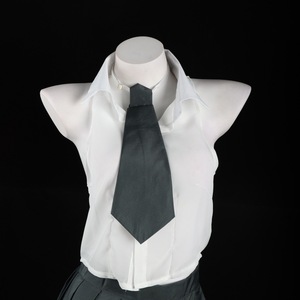Ensemble uniforme Jk, chemise blanche avec cravate noire, style scolaire, tissu en polyester pour étudiantes - Product Image 1