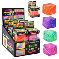 Balle anti-stress souple et transparente en forme de cube de glace en maltose, jouet sensoriel unisexe en boîte, modèle YLBK, à partir de 14 ans