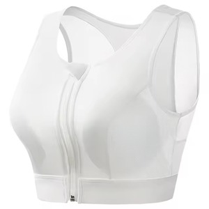 Soutien-gorge de sport à compression pour femme, maintien élevé, fermeture éclair frontale, dos nageur en maille, sans couture, séchage rapide, sans armatures, pour le yoga et le fitness - Product Image 1