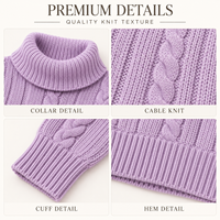 Pull en tricot torsadé à col châle personnalisé pour femme, à manches longues, avec logo en relief, pour l'automne et l'hiver