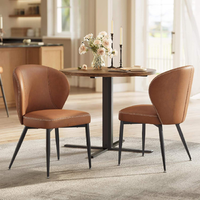 Chaise de salle à manger moderne Runwood avec siège rembourré, pieds en métal, dossier incurvé pour la maison, le bureau, l'hôtel, la chambre à coucher, la salle à manger