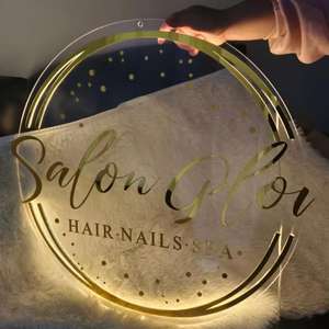 Enseigne lumineuse personnalisée pour salon de beauté, enseigne rétroéclairée LED, signalisation personnalisée, logo lumineux 3D mural, enseigne en métal pour la décoration de magasin - Product Image 5