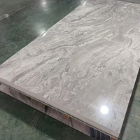Panneaux muraux en PVC modernes et brillants, feuilles de marbre UV pour la décoration du salon, du mur TV