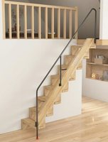 Escalier sur mesure en acier aluminium pliable Prima, avec marches en bois, en marbre, en quartz, en acier inoxydable, avec garde-corps