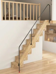 <span class=keywords><strong>Escalier</strong></span> sur mesure en acier aluminium pliable Prima, avec marches en bois, en marbre, en quartz, en acier inoxydable, avec garde-corps - Product Image 2