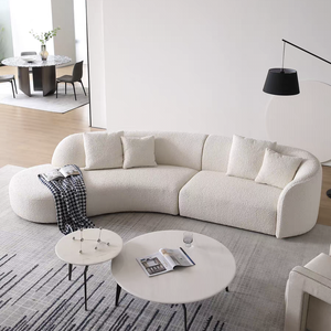 โซฟารูปพระจันทร์สไตล์อิตาเลียนแบบมินิมอลลิสต์โซฟาทันสมัยแสงหรูหราห้องนั่งเล่นผ้าโค้งโซฟาโรงแรมอพาร์ทเมนต์วิลล่าเฟอร์นิเจอร์ - Product Image 2