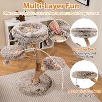 Arbre à chat personnalisé et durable, tour en bois pour chat, condo de luxe pour animaux de compagnie, cadeau idéal pour les amoureux des animaux, poteaux d'escalade et de grattage en bois naturel pour chatons