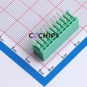MX2EDGRC-2.54-10P-GN01-Cu-A Plug-in Terminal Block Bent Lead Through Hole,P=2.54mm Board-to-Board / Socket - Closed 1x10P 2.54mm - Product Image 2
