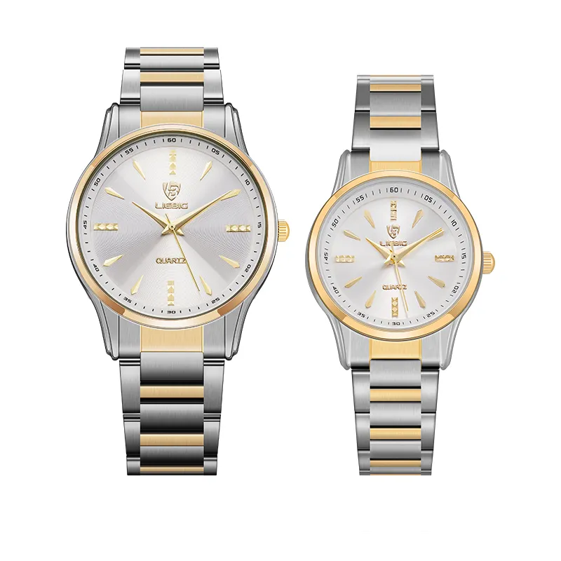 skmei factory price Gold couple watch wrist analog watch for man and women male and female
