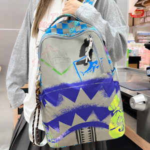 Cross-border mencasual backpack <b>college</b> student computer <b>bag</b> fashiontrendy camouflage school <b>bag</b> large capacity shark <b>bag</b> - Product Image 4