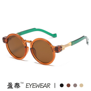 Yingtai Eyewear <b>Round</b> Frame <b>Sunglasses</b> UV400 PC Unisex Fashion Retro Style - Product Image 3