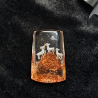 Pendentif en cristal unique à motif de trois berbères chinois porte-bonheur, en quartz fantôme rouge naturel, amulette porte-bonheur Feng Shui, luxe pour les fêtes