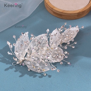 Nouvelle arrivée Organza fleur couture décoratif <span class=keywords><strong>métallique</strong></span> Appliques pour bandeau <span class=keywords><strong>de</strong></span> cheveux robe <span class=keywords><strong>de</strong></span> mariée WHD-104 - Product Image 3
