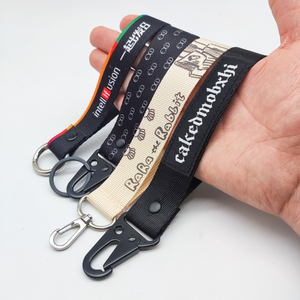 Woven Belt Mobile Phone Case Lanyard Diy Accessories Polyester Wrist Strap Keychain Customized Logo Motorcycle Key Chain
