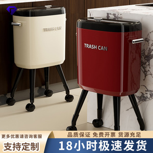 Trash Can Cylindrical Large Capacity Portable With Lid For Kitchen Living Room Indoor Use - Product Image 3