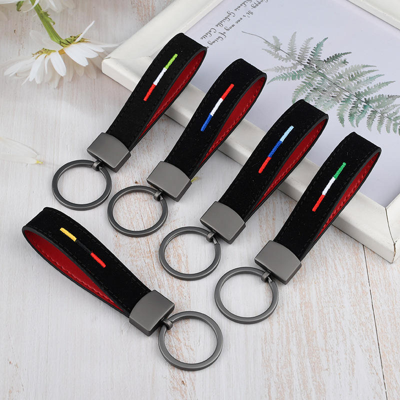 Shop Our Hot Sale Suede Leather Car Key Chains with Keyring