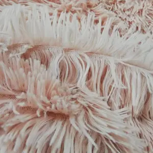 100% Polyester Kunstmatige Dier Haar Stof Pauw Faux Fur Nertsen Gebruikt Gooi Deken Voor Verkoop