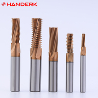 Ensemble de fraises à fileter HANDERK à 4 cannelures en carbure de tungstène certifiées ISO9001, ODM/OEM, diamètre de tige 10/12/16 mm, fraises de finition pour