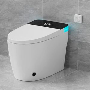WC intelligent moderne avec bidet intégré, en céramique, entièrement automatique, pour salle de bain SSIE-703, à poser au sol - Product Image 1