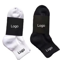 Chaussettes de sport blanches mi-mollet personnalisées pour hommes, imprimé lettres tendance, pour le basketball, vente en gros