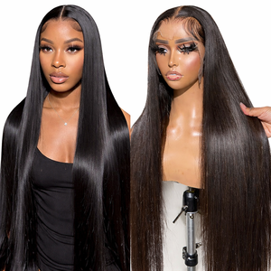 Peluca de <span class=keywords><strong>Cabello</strong></span> Humano Vietnamita Virgen con Frente de Encaje Transparente HD 13x4, Color Natural, Lisa, Sin Pegamento, Pre-Plucked, para Mujeres Negras - Product Image 3