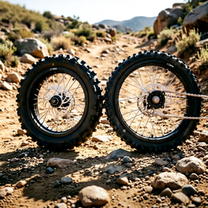 Nouvel ensemble de roues tubeless tout-terrain Kenda 17/14 pouces pour moto et dirt bike 70/100-17 90/100-14 noir avec pignon de rotor - Product Image 1