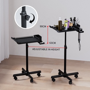 Chariot de Salon Moderne en Plastique Noir Z, Rotation à 360 Degrés, Écologique, Réglable en Hauteur pour Salon de Coiffure, Maison, Bureau - Product Image 6