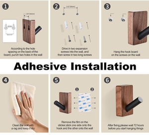 Self Adhesive <b>Wall</b> <b>Hook</b> Light Luxury Multifunctional Strong Wooden Single Tier <b>Hook</b> <b>for</b> Living Room Practical Home Use - Product Image 6