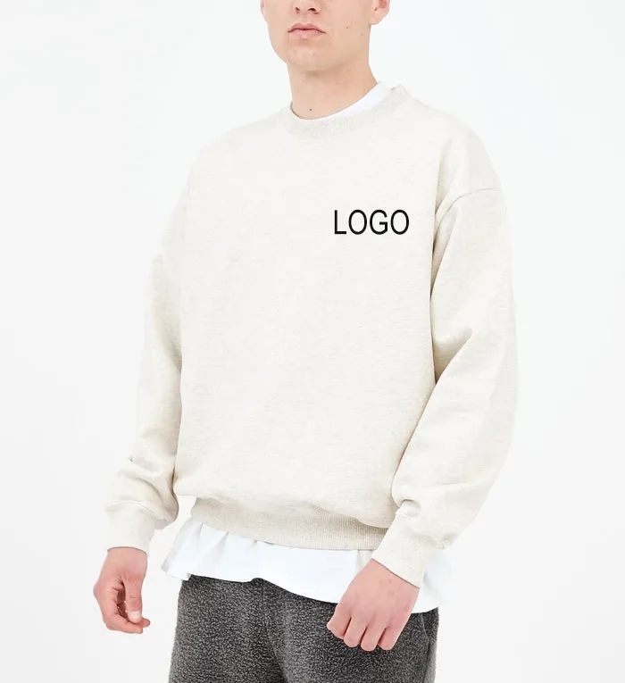 Áo Nỉ Cổ Cao Thêu Cotton Terry Pháp Cổ Zip Thiết Yếu Cơ Bản Cho Nam Có Logo Tùy Chỉnh Có Túi Kangaroo