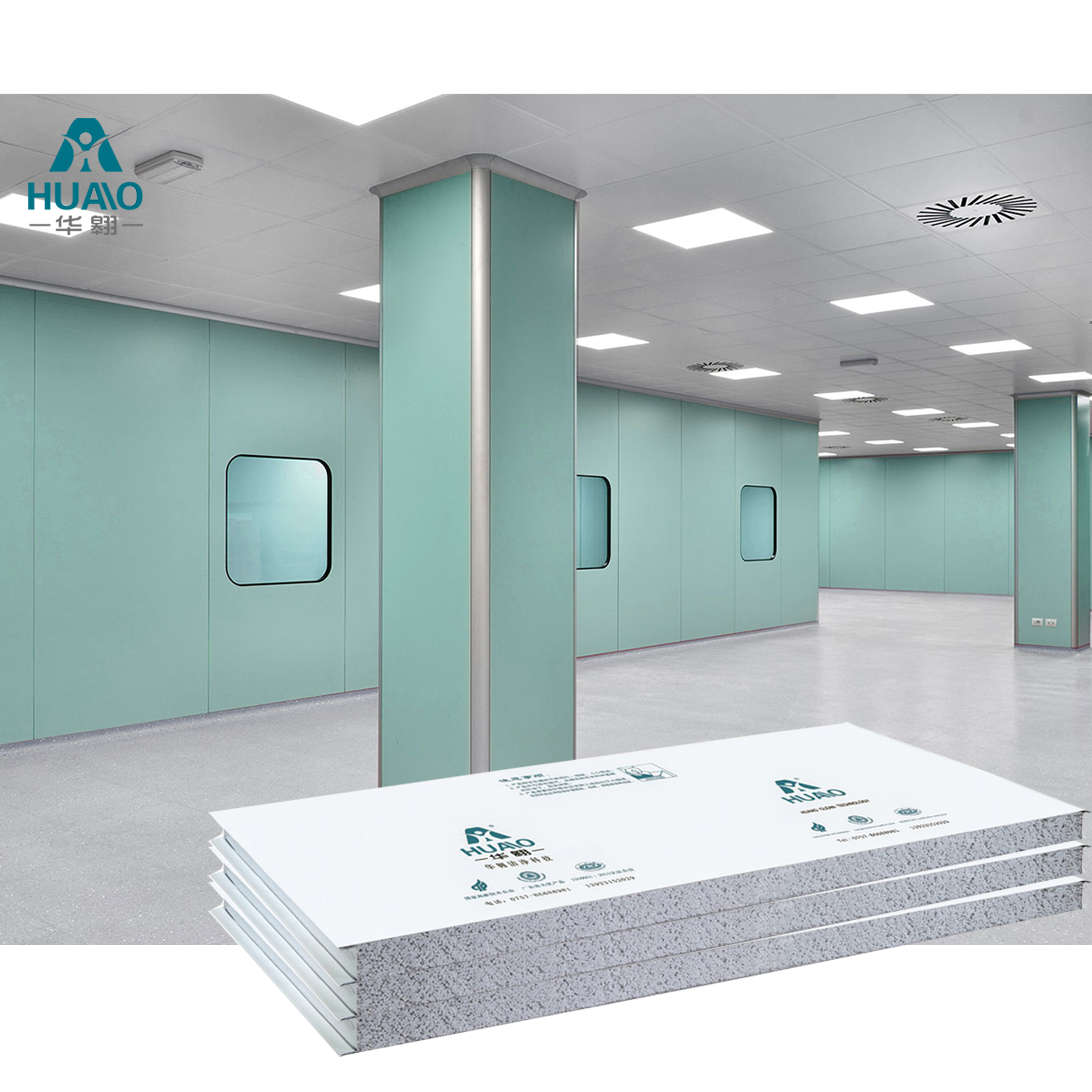 CE Стандартная звукоизоляция cleanroom сэндвич-панель 5 см EPS кальция силикат крыша стеновая панель