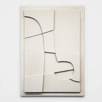 Décoration murale pour la maison, arts muraux 3D abstraits géométriques, œuvres d'art en bois sculpté à la main, design personnalisé, peinture murale moderne, peinture en relief décorative