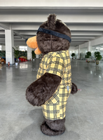 Funtoys Personnaliser Gonflable Ours en Peluche Mascotte Costume Furry Cartoon Fourrure Peluche Lunettes Mascotte Anime pour Adulte 2/2.6M