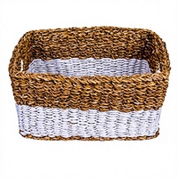 Paniers de rangement en jonc de mer faits à la main, paniers tissés naturels, organisateurs écologiques pour la maison, paniers pour le salon, la chambre à coucher, la cuisine