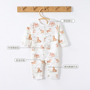 Pagliaccetto autunnale da esterno per bambini e bambine 100% in cotone lavorato a maglia <span class=keywords><strong>con</strong></span> maniche lunghe nuovo modello di abbigliamento per neonati - Product Image 3