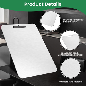 Restaurant Kitchen 304 Stainless Steel Cutting Board Set Safe Operation <strong>Vegetable</strong> Metal <strong>Chopping</strong> <strong>Blocks</strong>