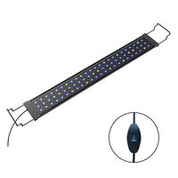 Lampe LED réglable pour aquarium, blanc et bleu, avec supports extensibles, 2 modes d'éclairage pour aquariums plantés
