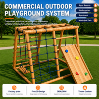 Natural Timber Kids Outdoor Obstacle Course Physical Training Climbing Equipment for Public Park Adventure Camp Wholesale CE
