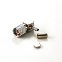 Câble coaxial flexible en laiton 1.6/5.6 75 ohms pour antenne, avec connecteur RF mâle à angle droit à sertir L9