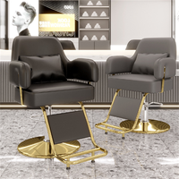 Fauteuil de Barbier Ergonomique Inclinable avec Pompe Hydraulique, Repose-Pieds Réglable, Rotation à 360°, en Similicuir Durable