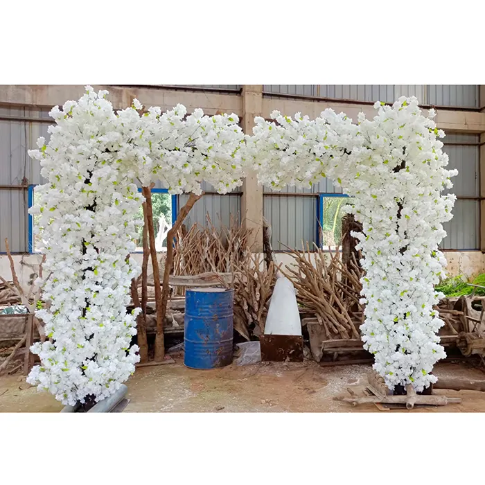 סיטונאי 300 Cm גבוהה חתונה אירוע תפאורה רקע 3D מזויף פרחים פנל מלאכותי פרח עץ לקיר