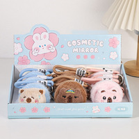 Nouveau doux Capybara en peluche miroir de maquillage Portable miroir haute définition Non-déformation Double face pliant miroir filles pendentif