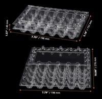 Barquettes à œufs de caille personnalisées 12 15 20 24 alvéoles, boîte de rangement vide, emballage, barquette à œufs de caille en plastique transparent pour 30 œufs